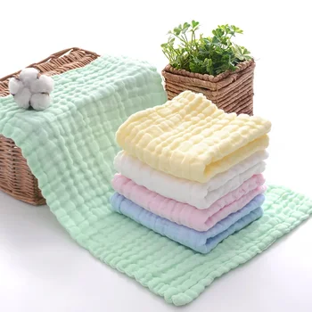 Детское полотенце, марлевое квадратное детское полотенце от слюней, Хлопчатобумажная ткань, впитывающее детское полотенце, квадратное однотонное