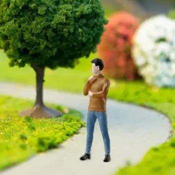 Диорамная фигурка в масштабе 1/64, мини-раскрашенный Человек-мыслитель для модели поезда, украшение кукольного домика, микроландшафт, Садовая железная дорога Фарий
