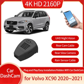 Для Volvo XC90 2020 2021 Автомобильный Скрытый WiFi Ultra 4K HD Записывающая Машина Ночного Видения Loop Play DVR Аксессуары Для Видеорегистратора Вождения