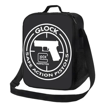 Женские сумки для ланча с изоляцией Glock, США, пистолет, Логотип, термоохладитель, ланч-бокс для еды, кемпинг, путешествия