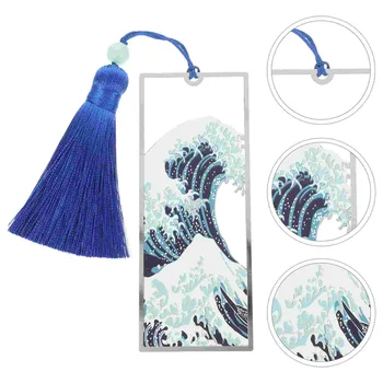 Закладка Декоративная кисточка Закладки Фото Креативный сплав с рисунком морской волны Подарок на день рождения Художественные подарки мужчине