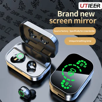 Зеркальные мини-наушники True Wireless Headphones YD03 TWS с сенсорным управлением, светодиодный дисплей, спортивные наушники-вкладыши BT