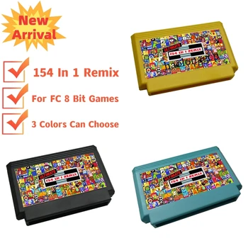 Игровая карта 3 цветов Shell с 60 контактами для игровой консоли FC 154 В 1 Games Remix, 8-битный игровой картридж-кассета