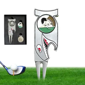 Инструмент для игры в гольф, Магнитный шариковый маркер, зажим для шляпы, Открывалка для бутылок 4 В 1, держатель клюшки для гольфа для мужчин