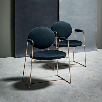 Итальянский дизайнерский обеденный стул Nordic Metal Light Роскошные современные обеденные стулья Минималистичная модная мебель для комнаты Silla Comedor