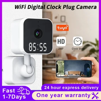 Камера видеонаблюдения Tuya WiFi, Подключаемые домашние часы, Цифровая камера, беспроводная камера с граффити Smart HD, камера для видеоблогинга, экшн-камера