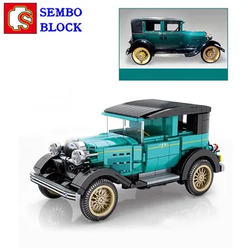 Конструктор для классического автомобиля SEMBO Ford для мальчиков, из которых можно собрать игрушки из мелких частиц, памятная коллекционная модель, подарок ручной работы