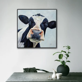 Коровы печать маслом на холсте скандинавские животные настенная художественная печать плакат картина для гостиной на стене домашний декор