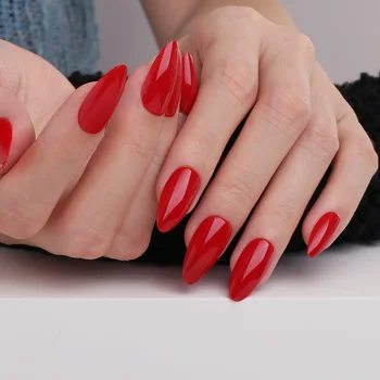 Красный гель-лак для фототерапии Наносится на ногти Миндальными накладными ногтями, повторно используемыми искусственными ногтями на шпильках, накладными ногтями.