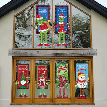 Креативная Мультяшная Фоновая ткань 2023 Веселого Рождества, Подвесной тканевый плакат, Рождественское украшение для дома, Рождественские Подвески