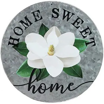 Круглая Металлическая Вывеска 12x12 Дюймов - Home Sweet Home - Винтажная Круглая Жестяная Вывеска, Ностальгическая Забавная Железная Роспись