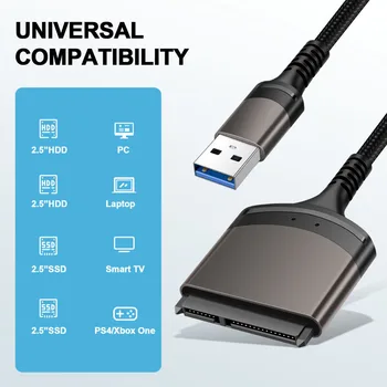 Крышка кабеля USB 3,0-SATA Разветвитель Проводов Из Алюминиевого Сплава 2,5-дюймовый SSD HDD Кабель Для Передачи данных На Жестком Диске Удлинительный Адаптер