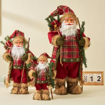 Кукла Санта Клаус 60 см Большая Рождественская кукла Подарок на Новый 2023 год Веселые Рождественские украшения для дома Украшения Natal Navidad decor