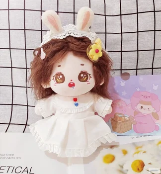 Кукольная одежда Плюшевая 20 см Корейская кукольная одежда Idol Бродячие Дети Мягкая игрушка Милый Мультяшный Кролик с ушками резинка для волос Платье принцессы Игрушки