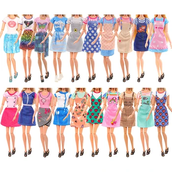 Кукольное платье для миниатюрных кукол из 1 шт., короткая юбка, блузка, летняя одежда, модная одежда для кукол 30 см