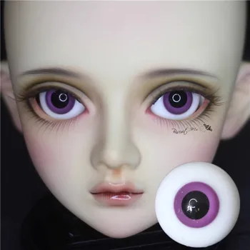 Кукольные глаза BJD 14 мм 16 мм Стеклянные бусины для глаз 1/3/4, Веселые Фиолетово-розовые Фиолетово-черные зрачки