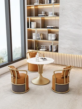 Легкая роскошная стойка регистрации стол для переговоров и сочетание стула лобби отеля зона отдыха столы и стулья для отдыха современный