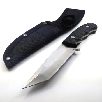 лезвие 7cr15mov, стальная ручка 58HRC, охотничий нож с фиксированным лезвием, походный нож, тактические ножи для выживания в нейлоновых ножнах
