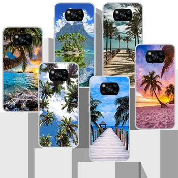 Летний Пляж Закат Море Пальма Мягкий Силиконовый Чехол Для Телефона Xiaomi Mi 11T 10T 9T Pro 12X 11i 12 11 Lite 5G 10 9 8 6X 5X Ultra