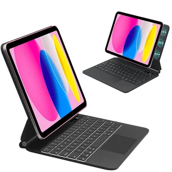 Магнитный Чехол-клавиатура для iPad Pro 12,9-дюймовый 6-й 5-й Трекпад с ЖК-дисплеем Bluetooth Чехол-клавиатура Для iPad 10 Pro 11 Air 4