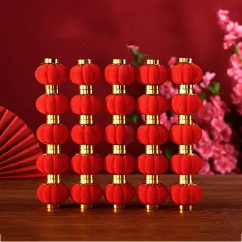 Маленькие Стекающиеся Красные Фонарики DIY Mini Lucky Подвесной Фонарь Декор Свадебной вечеринки Китайский Весенний Фестиваль Подарок на Новый Год