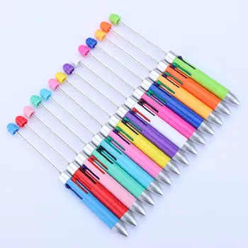 Маркировка DIY 4-цветная ручка из бисера Красочный рисунок подписи DIY Ручки из бисера для письма 1,0 мм Разноцветная шариковая ручка для студентов