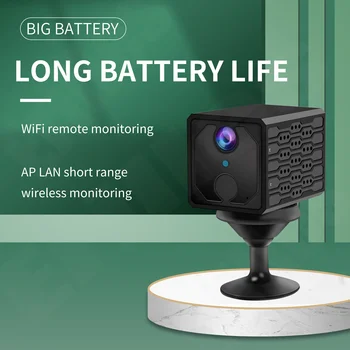 Мини-камера 1080P, Wi-Fi, встроенный аккумулятор, маленькие квадратные портативные видеокамеры Smart Home Secret, обнаружение движения, автоматическое ИК-ночное видение