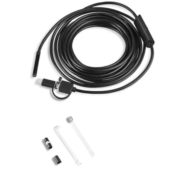 Мини-эндоскоп USB TYPE C диаметром 5,5 мм, камера с жестким кабелем Snake Borescope длиной 2 м для инспекционной камеры Android Smartphone PC
