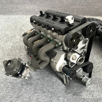 Модель 4-тактного двигателя объемом 24 куб. см, металлическая модель двигателя внутреннего сгорания с нагнетателем, подходящая для модификации своими руками радиоуправляемых автомобильных игрушек