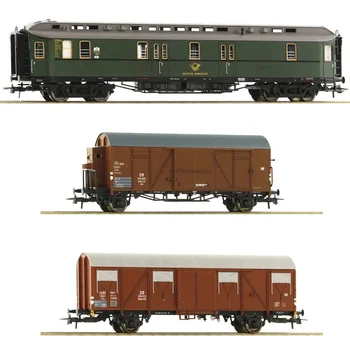 Модель поезда HO 1/87 ROCO 74091 DB, почтово-грузовой вагон третьего поколения, комплект из 3 секций