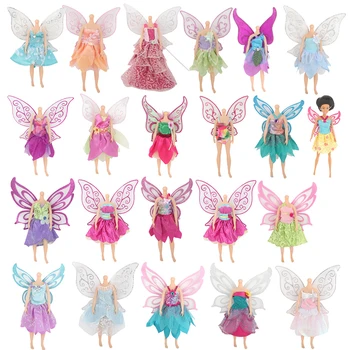 Модная кукольная одежда, платье феи для газовой юбки, юбка с крыльями бабочки, платье феи с крыльями бабочки, аксессуары для одежды