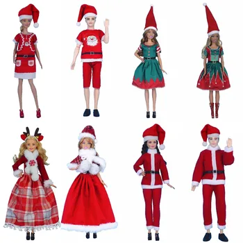 Модная одежда, Рождественский костюм, праздничное платье для куклы Барби, Аксессуары для девочек-кукол Кен, Новогодний подарок, игрушки для кукольного домика