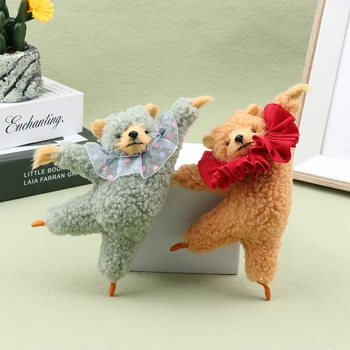 Мультяшный Каваи Танцующий Медведь Плюшевая Кукла Прикроватная подвеска для комнаты Креативные Вставки Балетный Медведь Плюшевая Подвеска для автомобиля Подарок детям на День Рождения