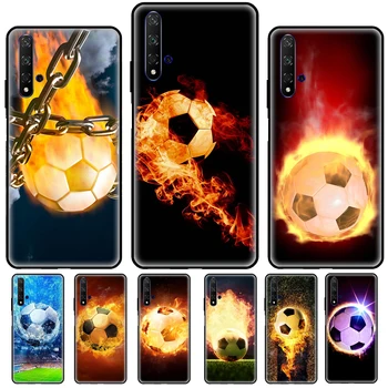 Мяч Огненный Футбольный Для Huawei Y7A Y5P Y6P 2020 Y3 Y5 Y6 Y9 Y7 Prime 2018 2017 2019 Nova 2 Z 3 5T Чехол Для Телефона