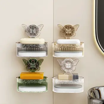 Настенная мыльница-бабочка ABS Мыльница Многофункциональный органайзер для мыла для кухни Ванной комнаты
