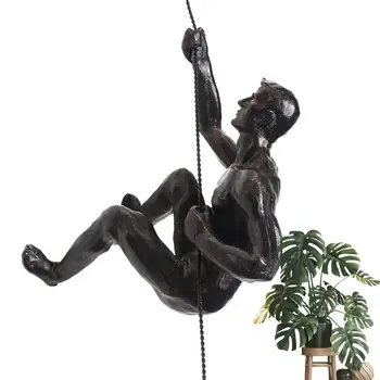 Настенные скульптуры альпиниста Статуя из смолы Искусство Спортсмена-скалолаза Спортивный Орнамент Фигурки для дома Миниатюры