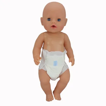 Новая одежда для куклы в белых подгузниках, подходящая для куклы 43 см/17 дюймов, лучший подарок для детей на день рождения (продается только одежда)