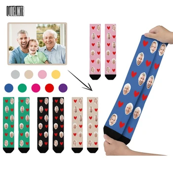 Носки на заказ для папы, подарки на День отца, Персонализированные носки с лицами, Фото Носков на заказ Для мужчин и женщин, Забавные носки Happy