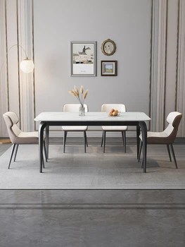 Обеденный стол и стул Light luxury rock, современный простой малогабаритный выдвижной складной Fiona Fang двойного назначения