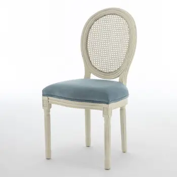 Обеденный стул из ротанга 107Vintage, французский стул из массива дерева со спинкой, кафе-бар, американское загородное кресло для отдыха
