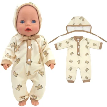 Одежда для Кукол 43 см, Комбинезон с Бурым Медведем для Кукол 18 