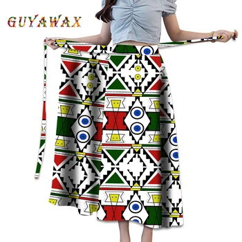 Одежда с принтом Africa Bazin Riche, длинные юбки для женщин, женская юбка большого размера, традиционная юбка-русалка, платье