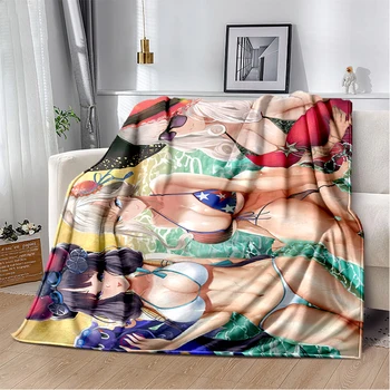 Одеяло для сексуальной девушки из аниме, домашнее одеяло, кровать на заказ, теплое фланелевое одеяло для кемпинга, одеяло для объятий, одеяло для магазина, одеяло для путешествий
