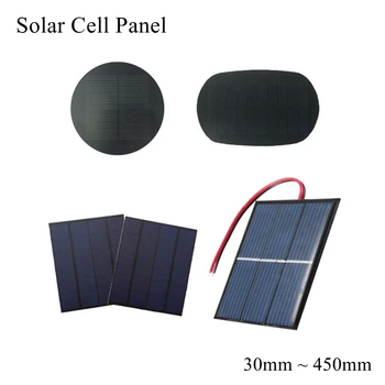 панель солнечных батарей 340 мм 5 В 6 В 12 В Мини Модель для маленьких домашних ЖИВОТНЫХ Аккумулятор Зарядное устройство для телефона Световая лампа Эпоксидная доска Монокристаллическая форма