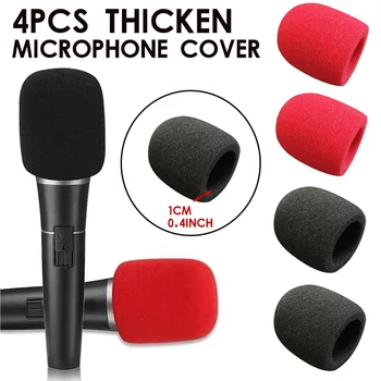 Пенопластовый чехол для микрофона 4ШТ, черно-красный Ручной сценический микрофон, пенопластовый чехол на лобовое стекло для студийного интервью, чехол для микрофона Kar