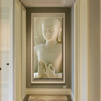 Плакат шаблон блок абстрактная статуя Будды холст картина маслом гостиная настенная живопись Куадрос современное украшение гостиной