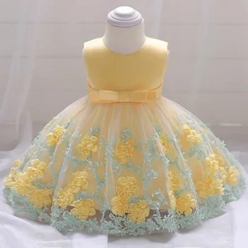 Платье для малышей, Vestido, повседневное платье с цветочным узором для дня рождения, вечерние платья принцессы для девочек, детская одежда для девочек