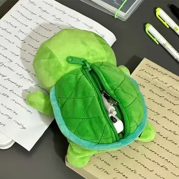 Плюшевая сумка для ручек, высококачественный многофункциональный пенал большой емкости, коробка для ручек с изображением акулы/черепахи, школьный офис