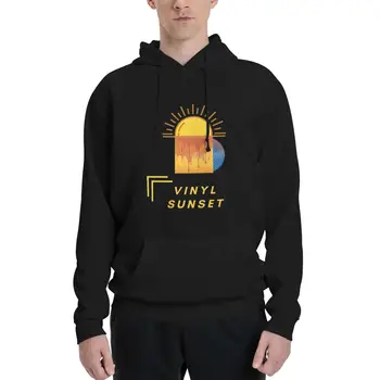 Повседневная графическая виниловая пластинка Sunset 23 пары плюс бархатный свитер с капюшоном для путешествий, красивый пуловер с капюшоном.