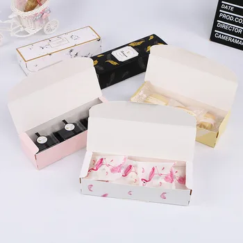 подарочная коробка 5шт, Мраморный бумажный пакет, Сумки для печенья с нугой, Упаковочная бумага для свадебного шоколадного торта, коробки для вечеринок, упаковка